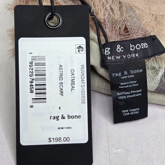 NWT rag + bone Women's Astrid Scarf Oatmeal - Picture 2 of 2